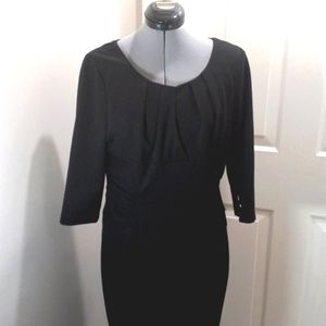 Adrianna Papell Sz 14, Black Midi Dress